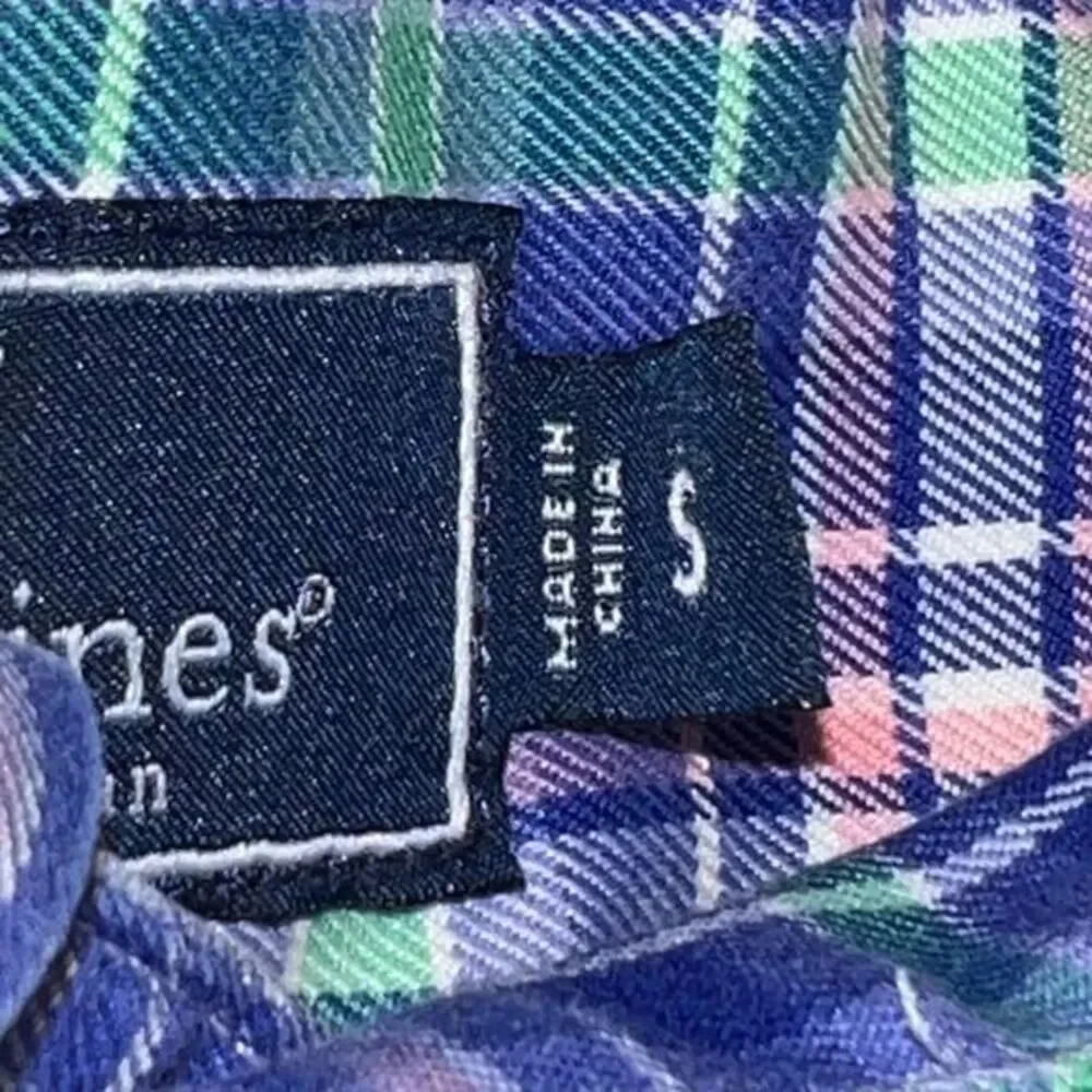 Vineyard Vines Tucker Long Sleeve Blue Pink Plaid Button Down Shirt‎ Size Small